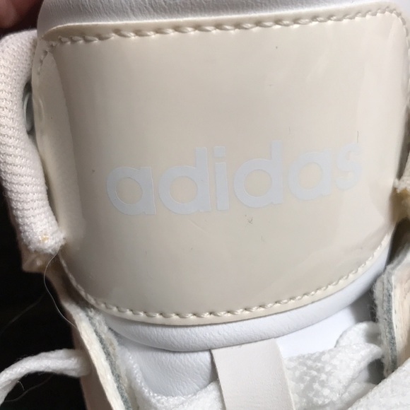 adidas NEO Raleigh Mid, Rare White & Cream, White on White Leopard Trim Athletic - Picture 10 of 16